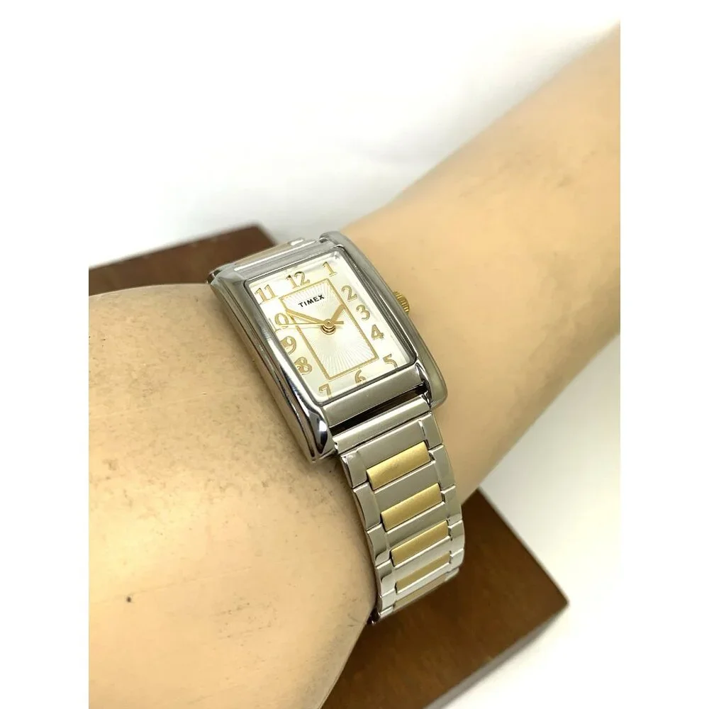 Timex Women's Watch TW2U44200 Quartz Two Tone Steel Expansion Band Tank 21mm